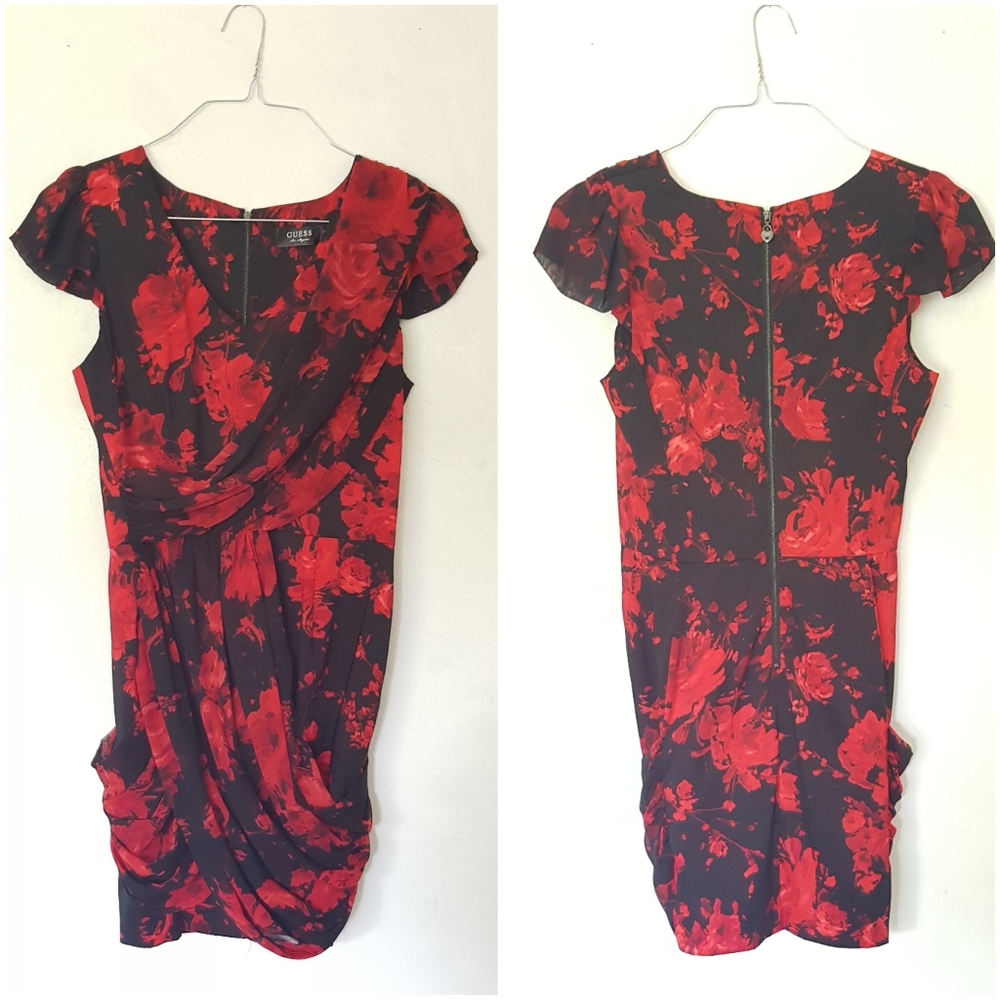 Guess Red Floral Dress